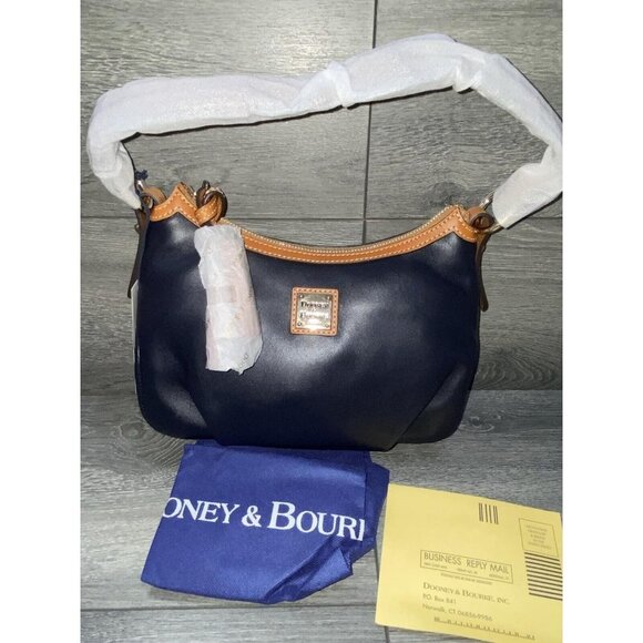 Dooney & Bourke Wexford Leather Pouchette Midnight Blue Bag
